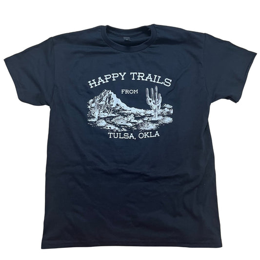 "Happy Trails" Basic Black T- Shirt - Low Road Merch