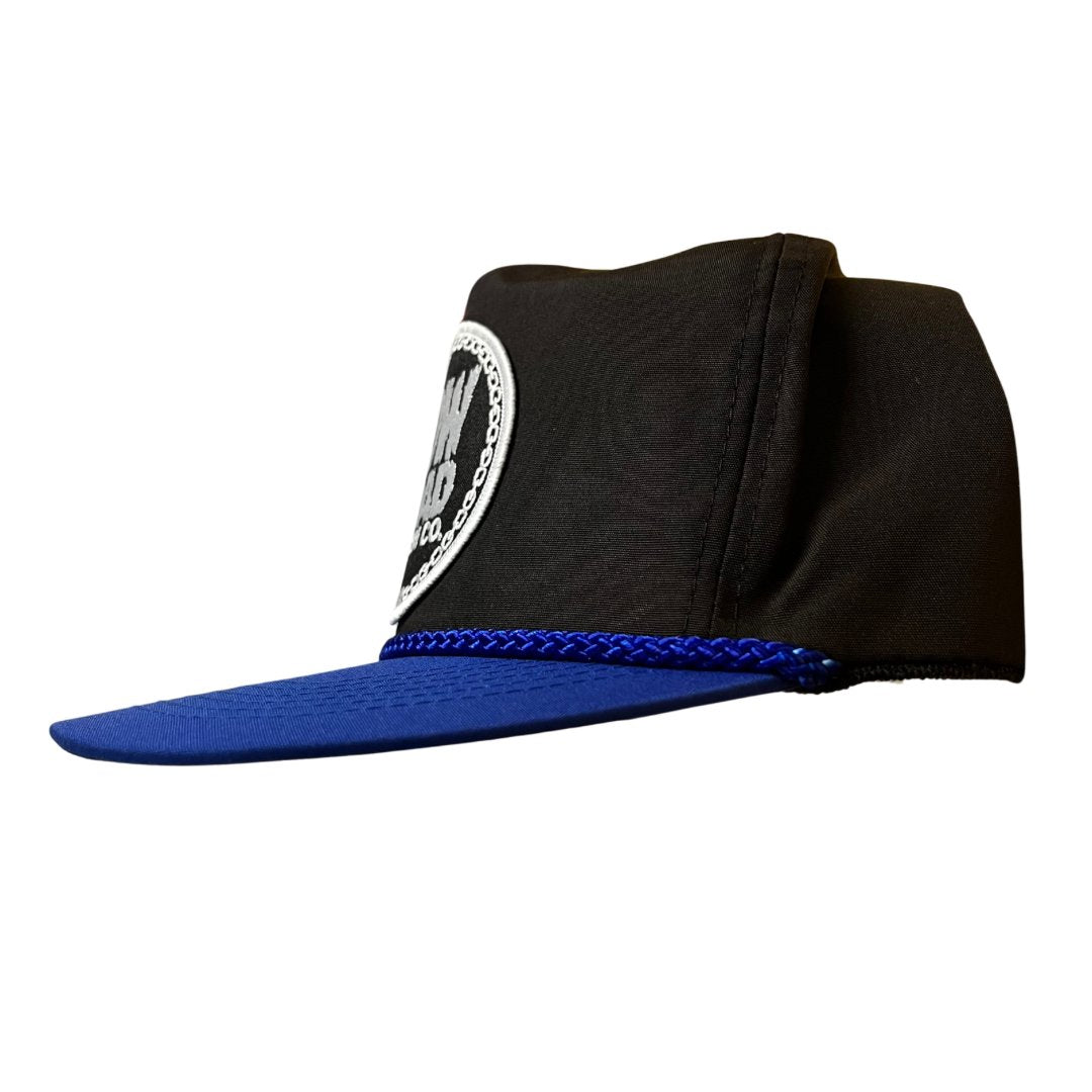 Royal on Black Rope Low Road Patch Baseball Cap - Low Road Merch
