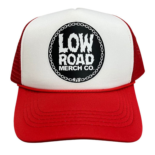 Low Road Merch Trucker Hat Red & White - Low Road Merch